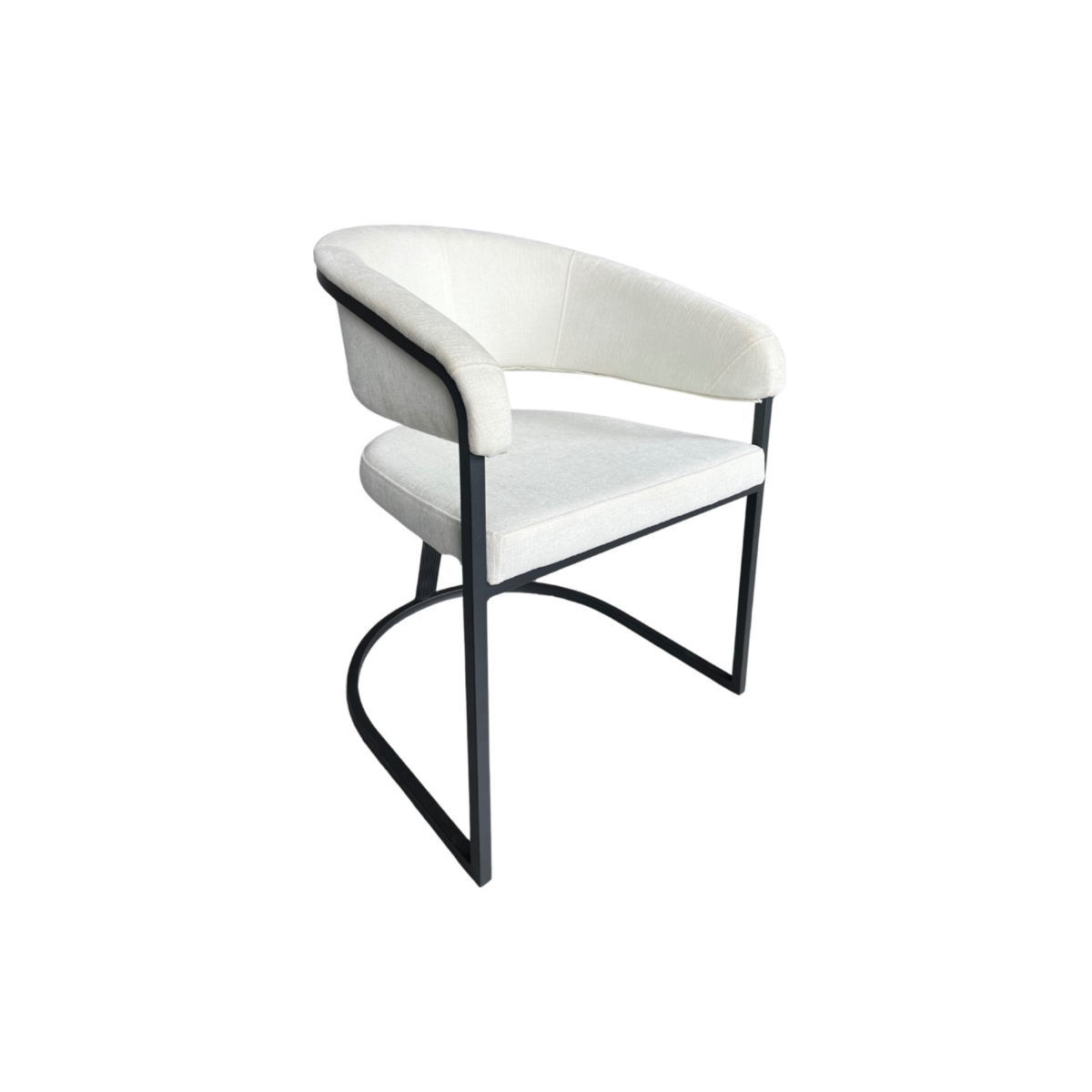 STOEL ACELYA -267- ZWART + WIT VELVET-TEDDY - Afbeelding 1