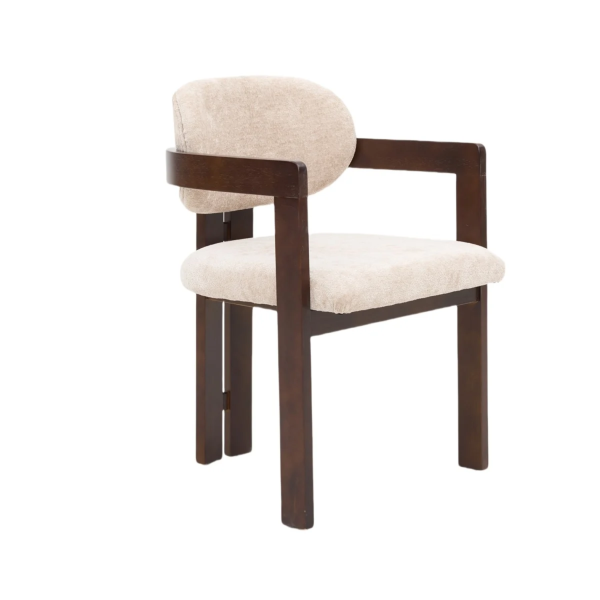 CHAISE DUBAI ZB-5576 PIEDS MARRON FY2415-7 CRÈME