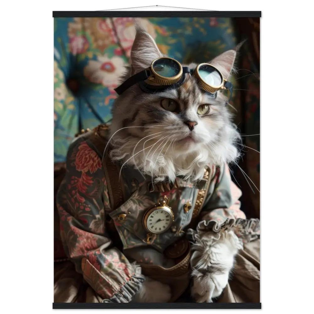 93ef1987-7d25-443d-8f26-3bc51fdb377f-0.jpg Schoolposter van een vrouwelijke Minskin kat - Afbeelding 1