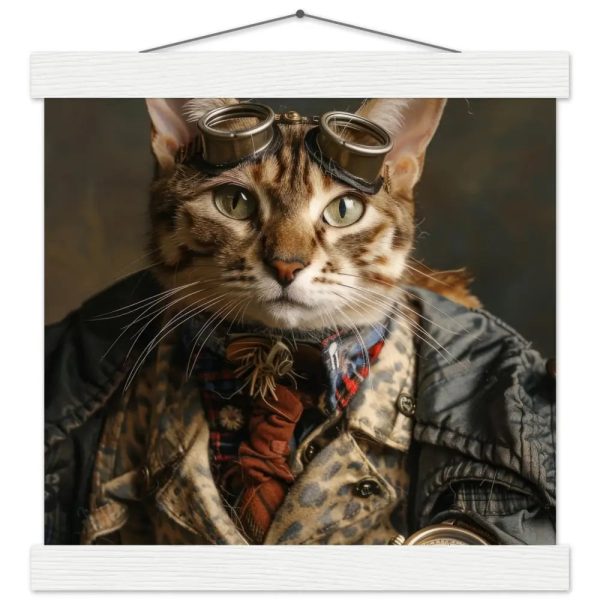 Schoolposter van een mannelijke Savannah kat