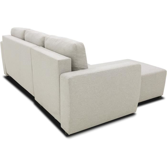 A126228-5.jpg Omkeerbare hoekbank 3 tot 4 plaatsen - PHARELL - Beige stof - Opbergdoos - L 224 x D 155 x H 71/85 cm - Afbeelding 6