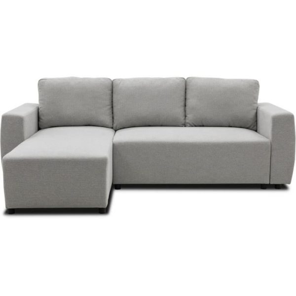 Omkeerbare hoekbank 3 tot 4 plaatsen - PHARELL - Muisstof - Opbergdoos - L 224 x D 155 x H 71/85 cm