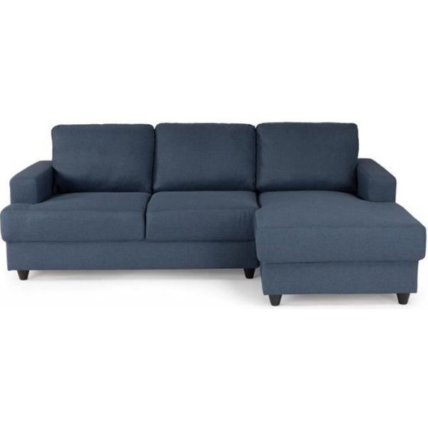 PAUL Hoekbank 4 zits rechts - Blauwe stof - Modern - L 215 xp 140 cm