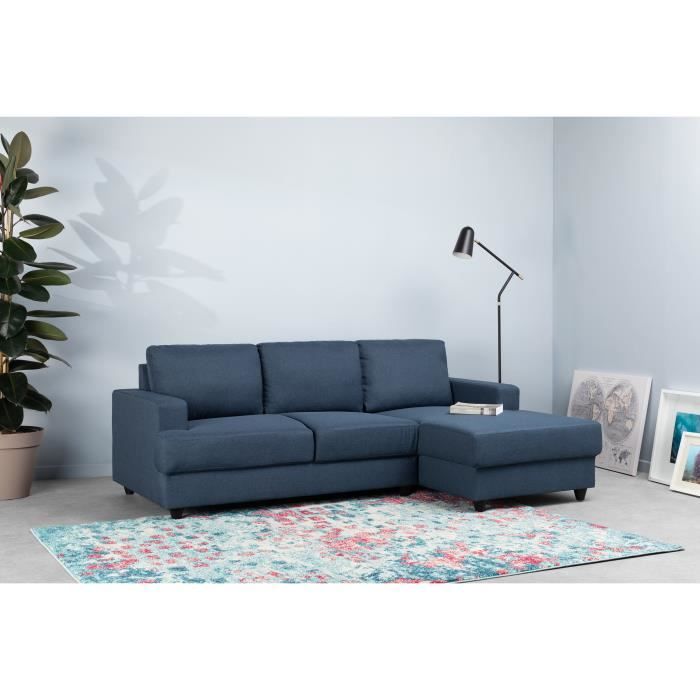 ANDPAULBL-1.jpg PAUL Hoekbank 4 zits rechts - Blauwe stof - Modern - L 215 xp 140 cm - Afbeelding 2