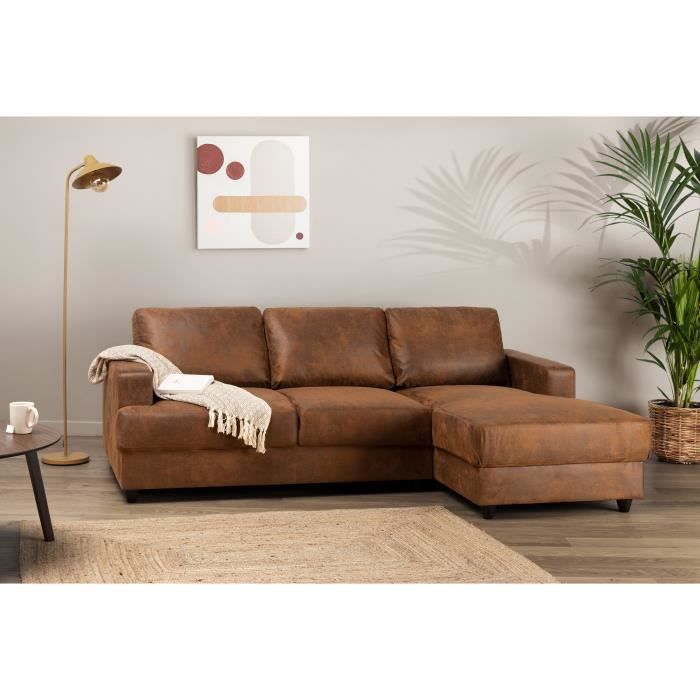 ANDPAULGOBI-1.jpg PAUL 4-zits hoekbank - Vintage bruine stof - Hedendaags - L 215 x D 140 cm - Afbeelding 2