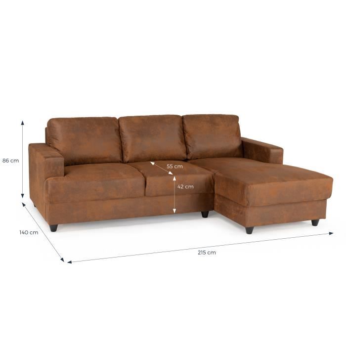 ANDPAULGOBI-3.jpg PAUL 4-zits hoekbank - Vintage bruine stof - Hedendaags - L 215 x D 140 cm - Afbeelding 4