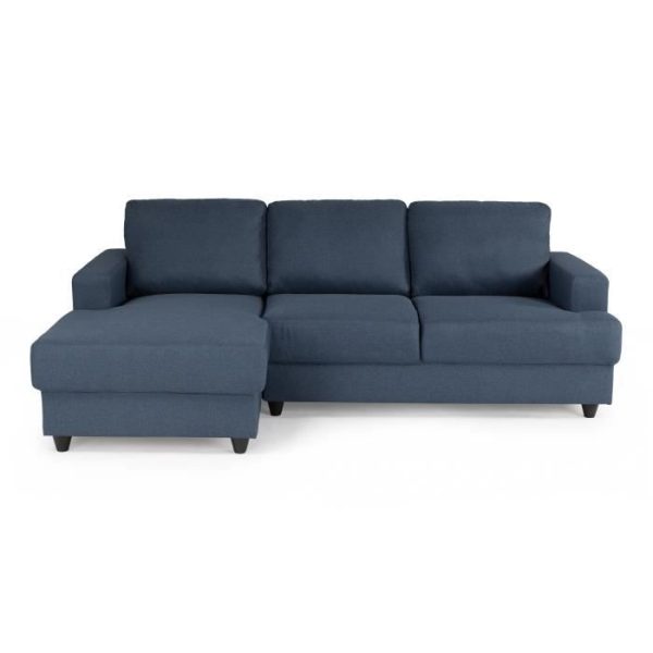 PAUL Hoekbank 4 zits links - Blauwe stof - Modern - L 215 x D 140 cm