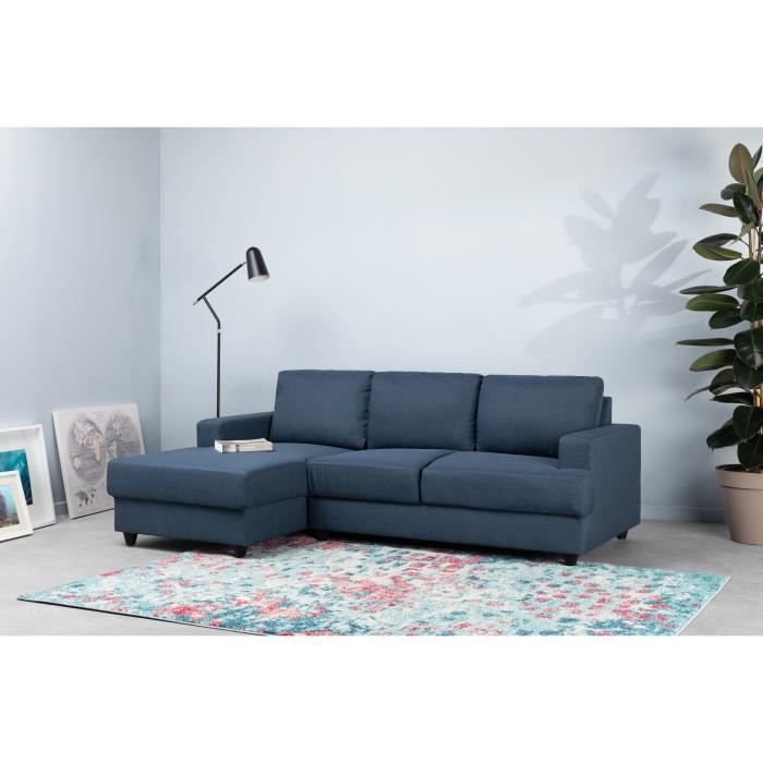 ANGPAULBL-1.jpg PAUL Hoekbank 4 zits links - Blauwe stof - Modern - L 215 x D 140 cm - Afbeelding 2