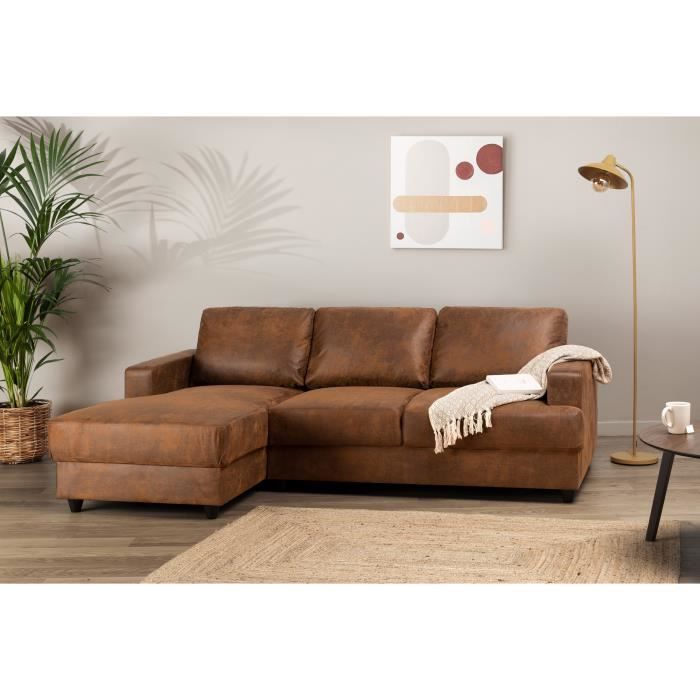 ANGPAULGOBI-1.jpg PAUL 4-zits hoekbank - Vintage bruine stof - Hedendaags - L 215 x D 140 cm - Afbeelding 2