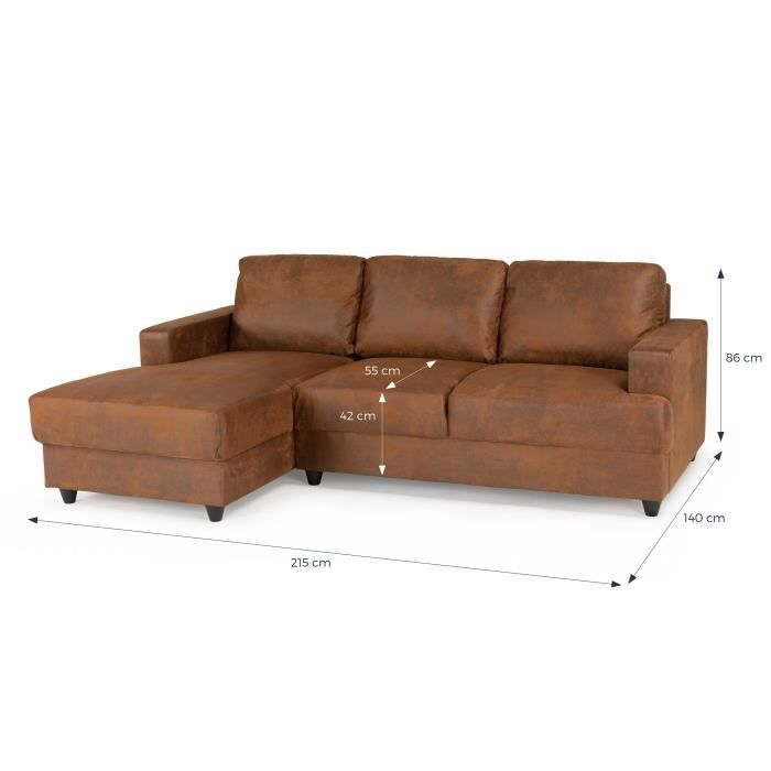 ANGPAULGOBI-3.jpg PAUL 4-zits hoekbank - Vintage bruine stof - Hedendaags - L 215 x D 140 cm - Afbeelding 4