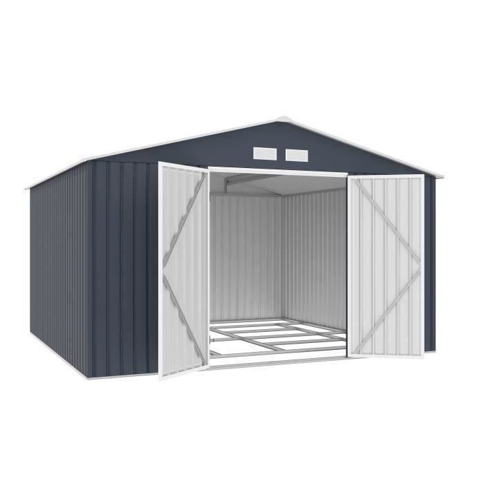 ARCHERFOPEN-1.jpg Metalen tuinschuur 10,85 m2 - ankerkit inbegrepen - antracietgrijs - Afbeelding 2