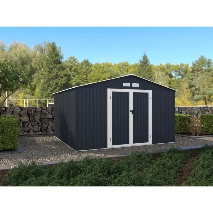 ARCHERFOPEN-2.jpg Metalen tuinschuur 10,85 m2 - ankerkit inbegrepen - antracietgrijs - Afbeelding 3