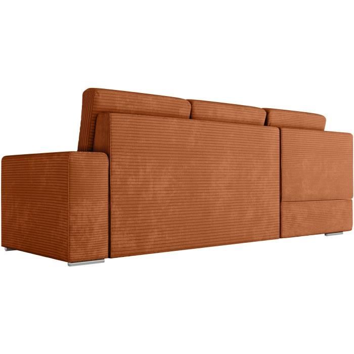 ARTEMISVCOTTER-5.jpg ARTEMIS 4-zits omvormbare hoekbank links - Terracotta ribfluweel - L246 x D174 x H96 cm - Afbeelding 6