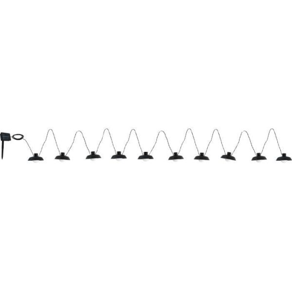 Zonnekrans - Luna - 5 m - Zwart - 10 lampen - 50 lumen - USB oplaadbaar
