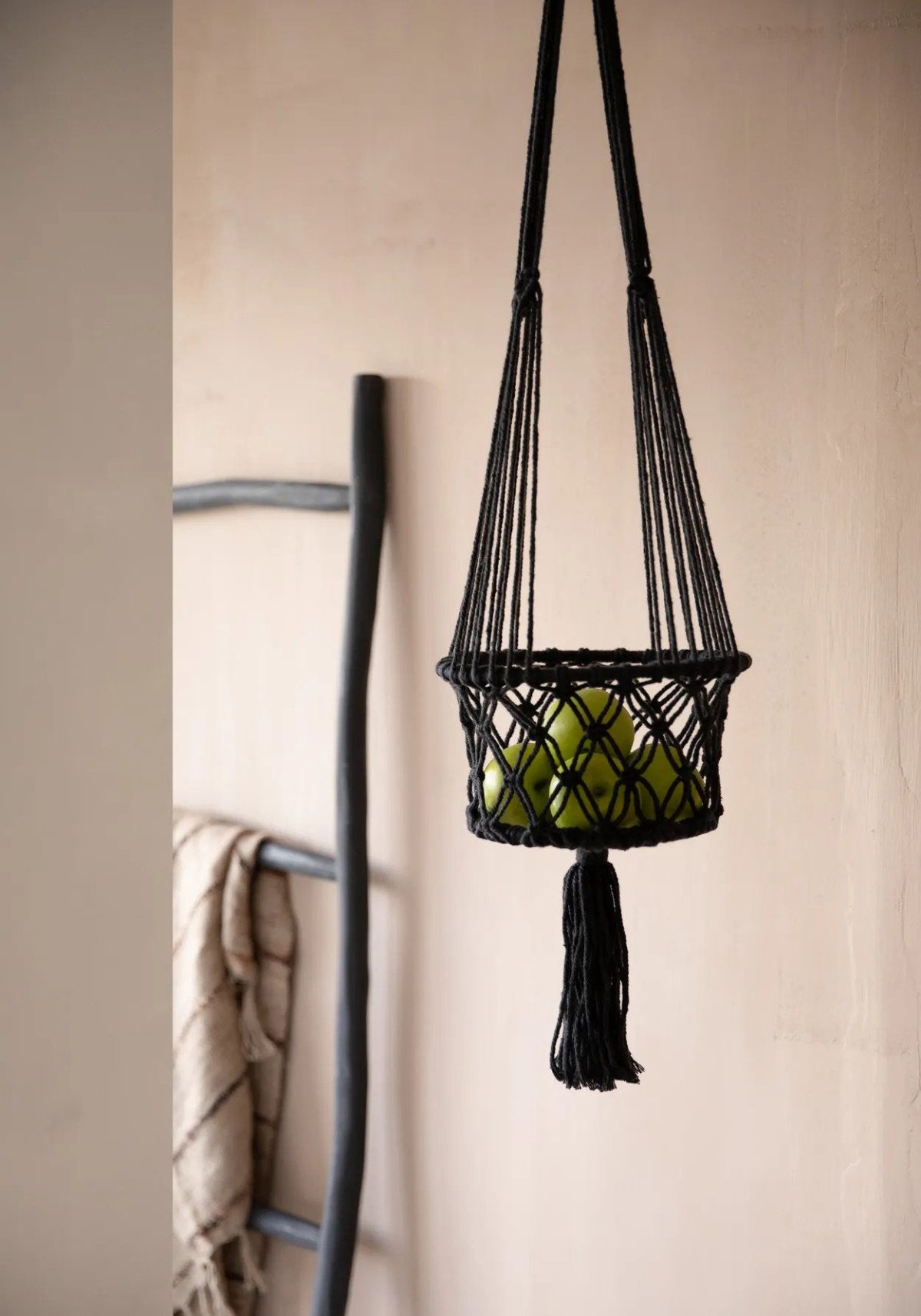 De Macramé Plantenhanger - Zwart - M_40 - Afbeelding 3