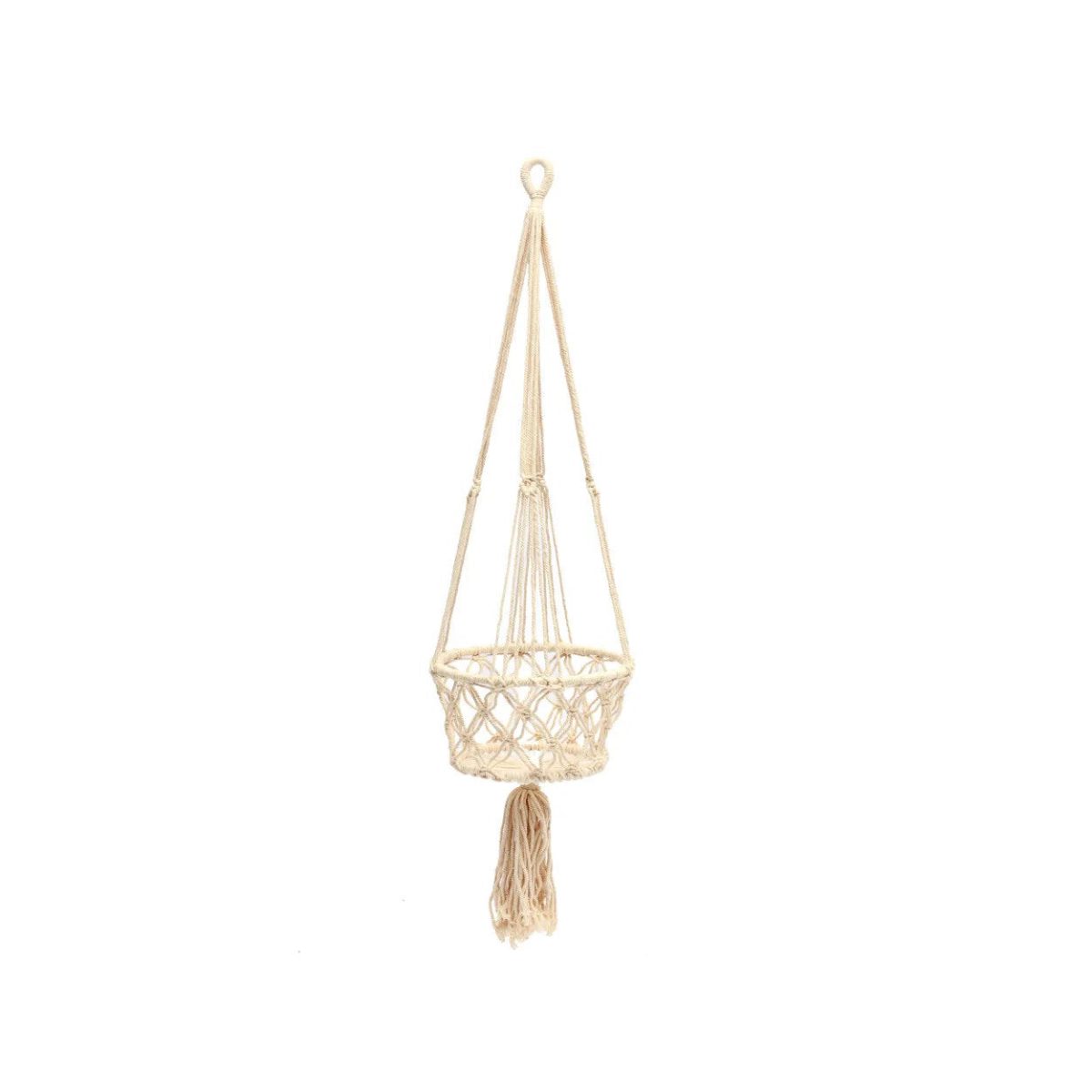 De Macramé Plantenhanger - Wit - M_40 - Afbeelding 1