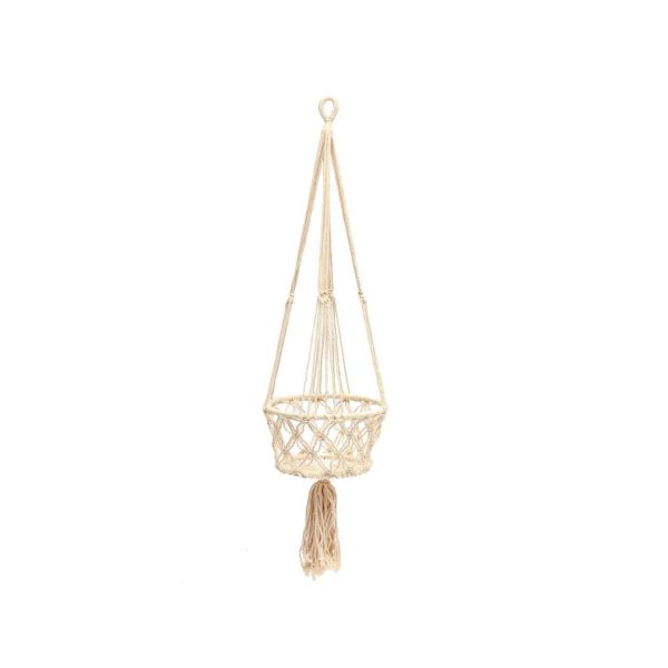 De Macramé Plantenhanger - Wit - M_40