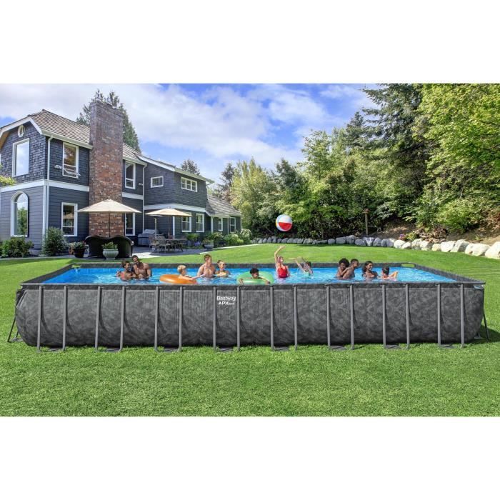 BES6941607365885-1.jpg BESTWAY bovengrondse buisvormige zwembadset - APX 365 - 956 x 488 x 132 cm - Rechthoekig (zandfilter, 500g polysphere, ladder, afdekking) - Afbeelding 2