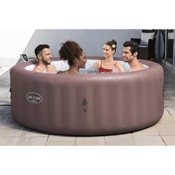 BES6941607369418-1.jpg BESTWAY Opblaasbare Spa - Lay-Z-Spa Hawaii - 140 luchtjets - 196 x 71 cm - 4 tot 6 plaatsen - Rond (afdekking, cartridge, diffuser) - Afbeelding 2