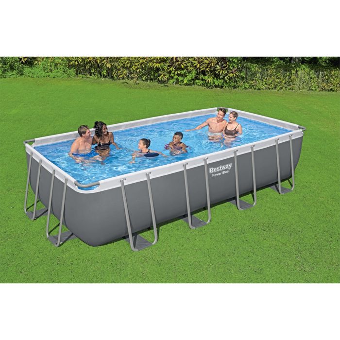 BES6942138987140-2.jpg Bestway Power Steel 549x274x122 cm buisvormig bovengronds zwembad met 5.678 L/H cartridgefilter, afdekking en ladder - Afbeelding 3