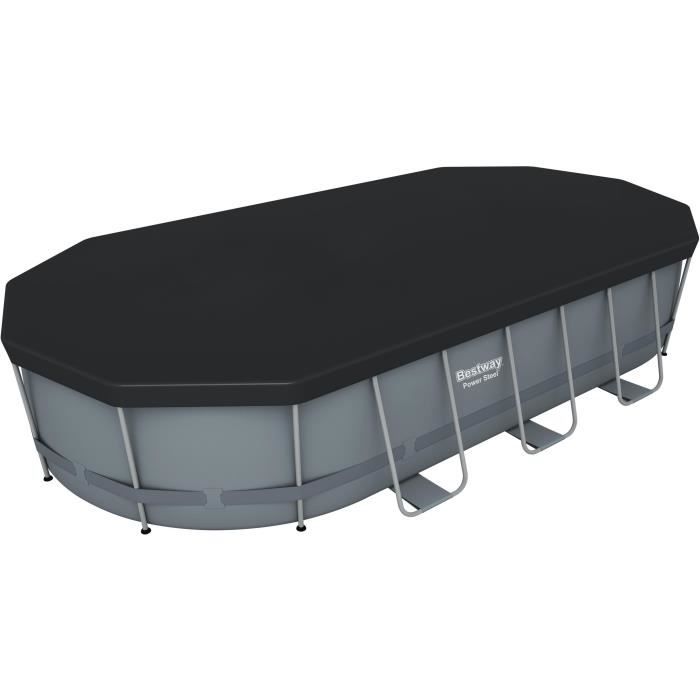 BEST56710-2.jpg BESTWAY Power Steel ovaal bovengronds zwembad 549 x 274 x 122 cm, patroonfilter, afdekking, ladder, Chemconnect-diffusor - Afbeelding 3