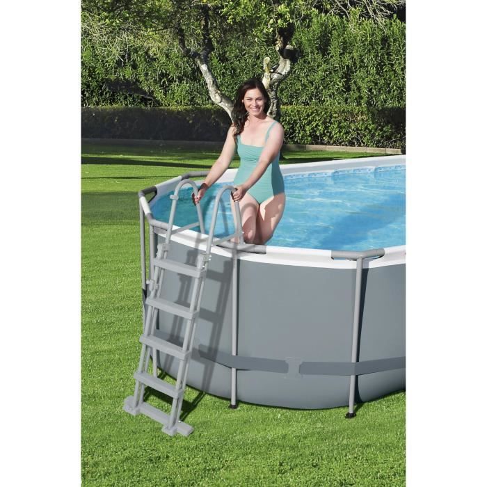 BEST56710-3.jpg BESTWAY Power Steel ovaal bovengronds zwembad 549 x 274 x 122 cm, patroonfilter, afdekking, ladder, Chemconnect-diffusor - Afbeelding 4