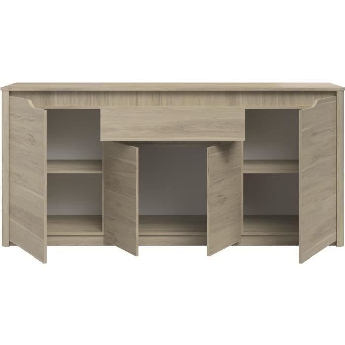 BETTY0191ENS5-2.jpg Salontafelset met ladekast, tv-meubel en dressoir - BETTY - Spaanplaat - Eiken decor - PARISOT - Afbeelding 3