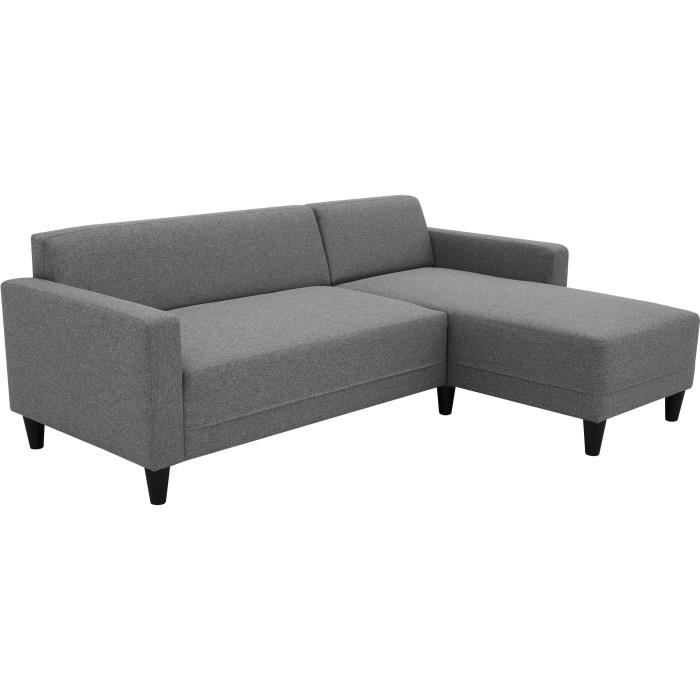 BOB4PANGREVANTH-2.jpg Vaste hoekbank 4-zits Bob - Antraciet stof - Omkeerbaar - L 197 x D 117 x H 65 cm - Afbeelding 3