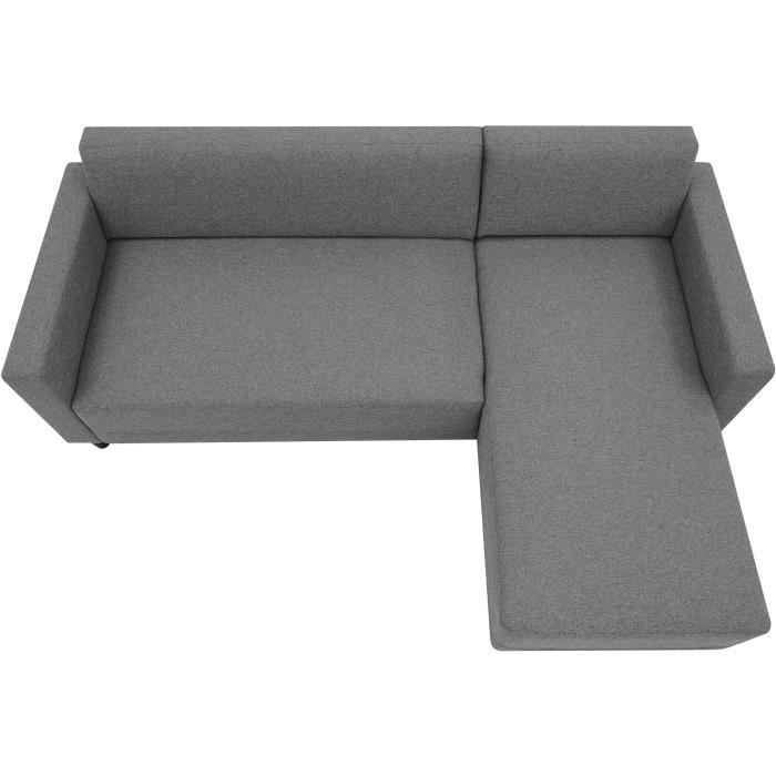 BOB4PANGREVANTH-3.jpg Vaste hoekbank 4-zits Bob - Antraciet stof - Omkeerbaar - L 197 x D 117 x H 65 cm - Afbeelding 4