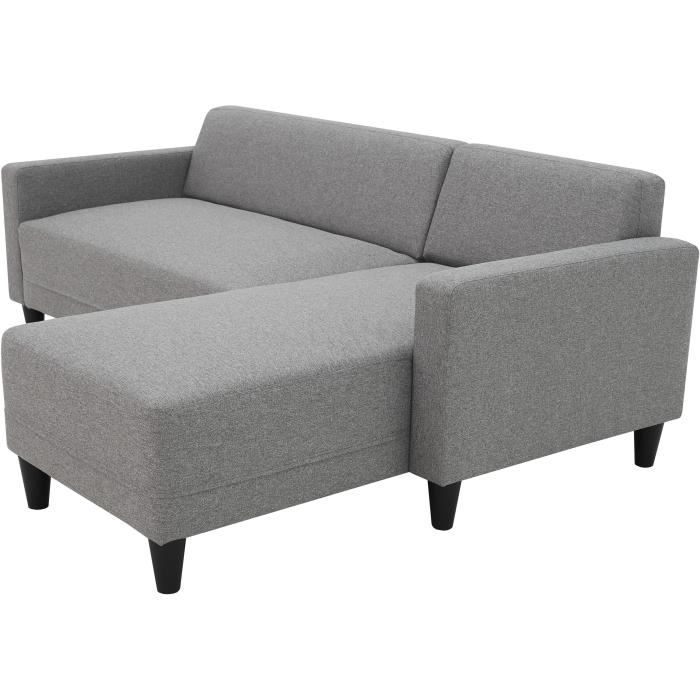 BOB4PANGREVGRIS-4.jpg Vaste hoekbank 4-zits Bob - Muisstof - Omkeerbaar - L 197 x D 117 x H 65 cm - Afbeelding 5