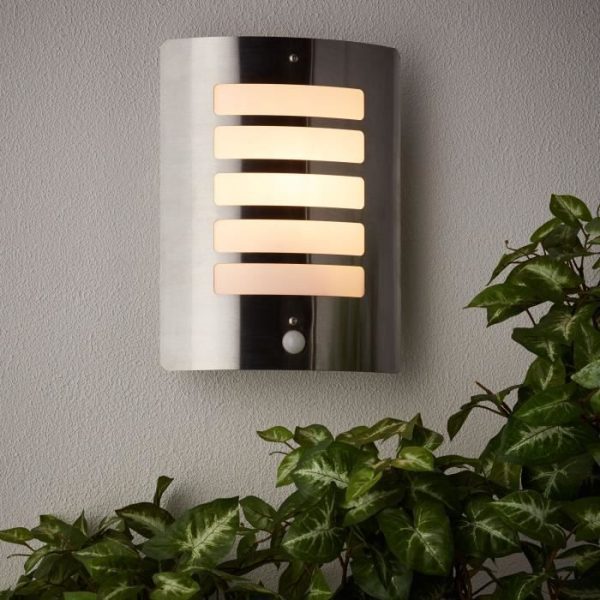 TODD-Buitenwandlamp met Detector H29 cm Briljant Zilver