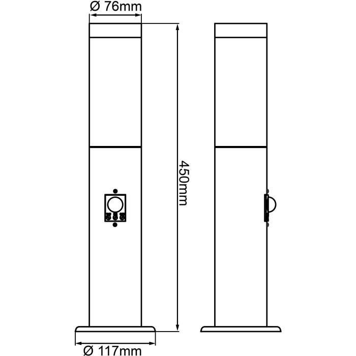 BRI4004353391095-4.jpg BRILJANT - DODY Buitenpaal - inclusief sensor - kleur zwart - metaal/kunststof E27 LED 1x10W - Afbeelding 5