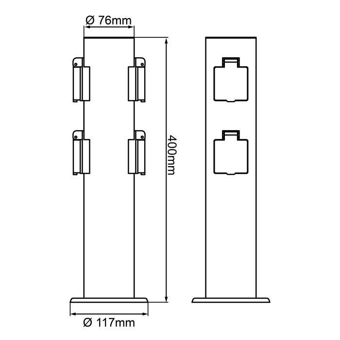 BRI4004353391125-1.jpg SCHITTEREND - DODY Bolder met 4 fittingen kleur zwart - metaal/kunststof E27 LED xW - Afbeelding 2