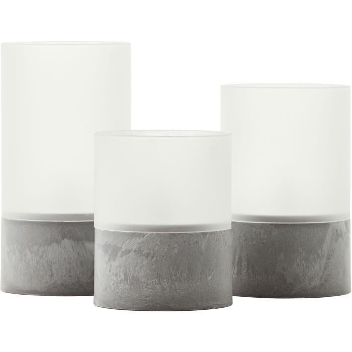 BRI4004353428319-1.jpg Kavel 3 BRILLIANT CANDLE LED tafellampen - 2500K - Kunststof en glas - Grijs en mat wit - Afbeelding 2
