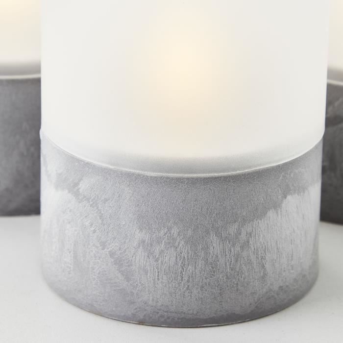 BRI4004353428319-3.jpg Kavel 3 BRILLIANT CANDLE LED tafellampen - 2500K - Kunststof en glas - Grijs en mat wit - Afbeelding 4