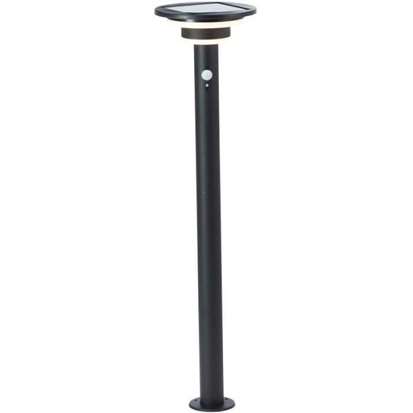 Buitenpaal - BRILLIANT - GARVINA - LED en zonne-energie - Bewegingssensor - Roestvrij staal en kunststof - 4 W - Zwart