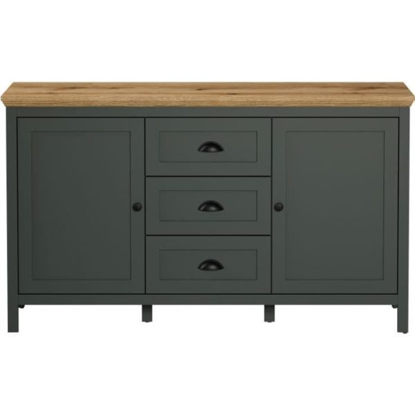 Laag dressoir, 2 deuren, 3 laden - L146 cm - 146 cm X 45 cm X 86 cm - STANTON WO