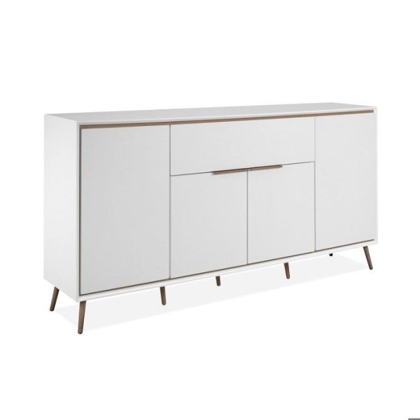 Dressoir - ARONA 51B - Wit / Artisan eiken - 4 deuren, 1 lade - 175 x 90 x 38 cm