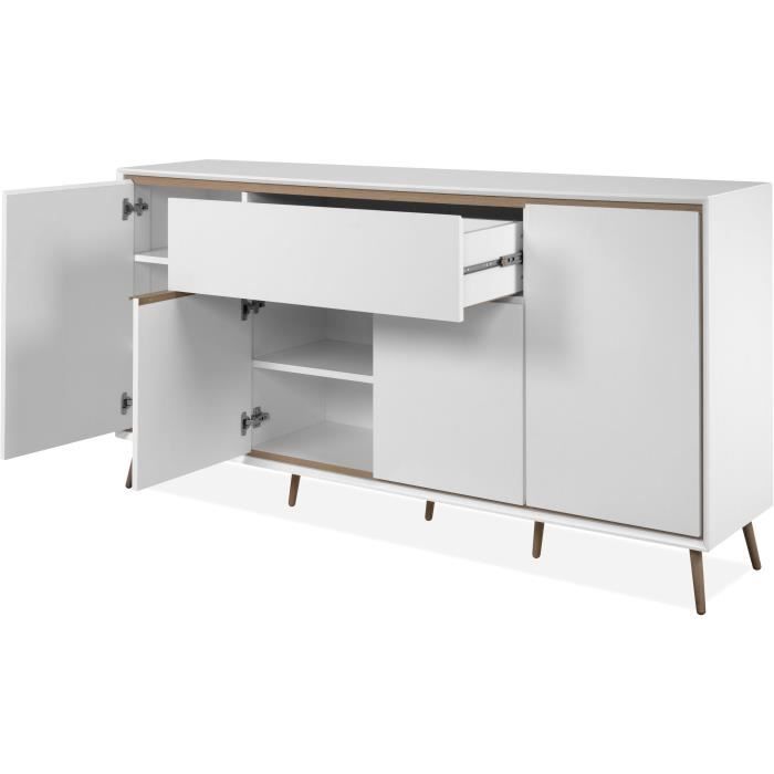 CAL1724868583420-4.jpg Dressoir - ARONA 51B - Wit / Artisan eiken - 4 deuren, 1 lade - 175 x 90 x 38 cm - Afbeelding 5