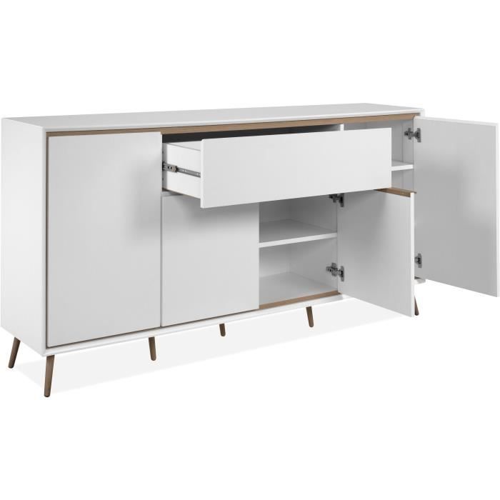 CAL1724868583420-5.jpg Dressoir - ARONA 51B - Wit / Artisan eiken - 4 deuren, 1 lade - 175 x 90 x 38 cm - Afbeelding 6
