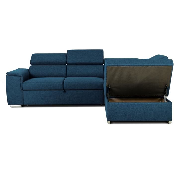 DAYTONAA131903-5.jpg Reversible hoekbank met commode - 5 plaatsen - DAYTONA - Blauwe stof - 260 x 94 x 216 cm - Afbeelding 6