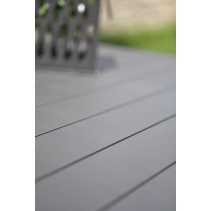 DCB3700286404703-4.jpg Rechthoekige uitschuifbare tuintafel - Antracietgrijs - Aluminium - 10 personen - 180/240 x 100 cm - MIAMI - DCB GARDEN - Afbeelding 5