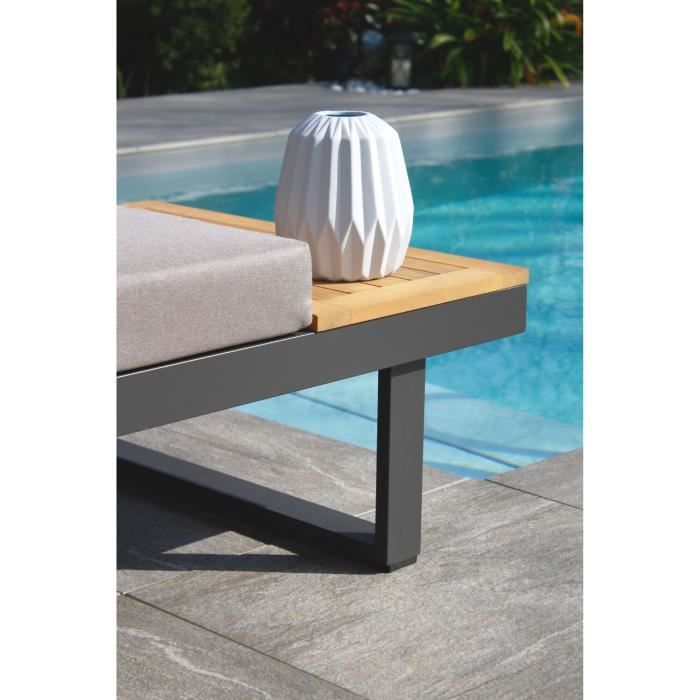 DCB3700286485061-5.jpg Modulaire tuinmeubelen - Aluminium - DCB GARDEN - 4 plaatsen - TOKYO - Antracietgrijs en acaciahout - Afbeelding 6