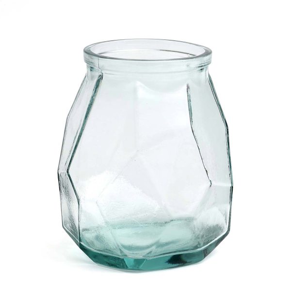 De Brede Origami Vaas - Blauw