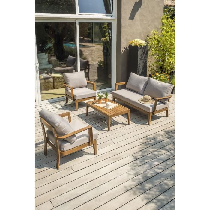 FDEPORTOFINOS2-2.jpg Lage tuinmeubelen - Aluminium - DCB GARDEN - 4 plaatsen - Houtlook - PORTOFINO - Afbeelding 3