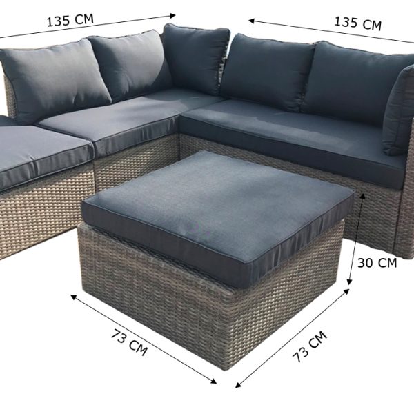 Almadia Modulo Lounge Hoekset - 4 stuks - Natuurlijk Kobo Grijs