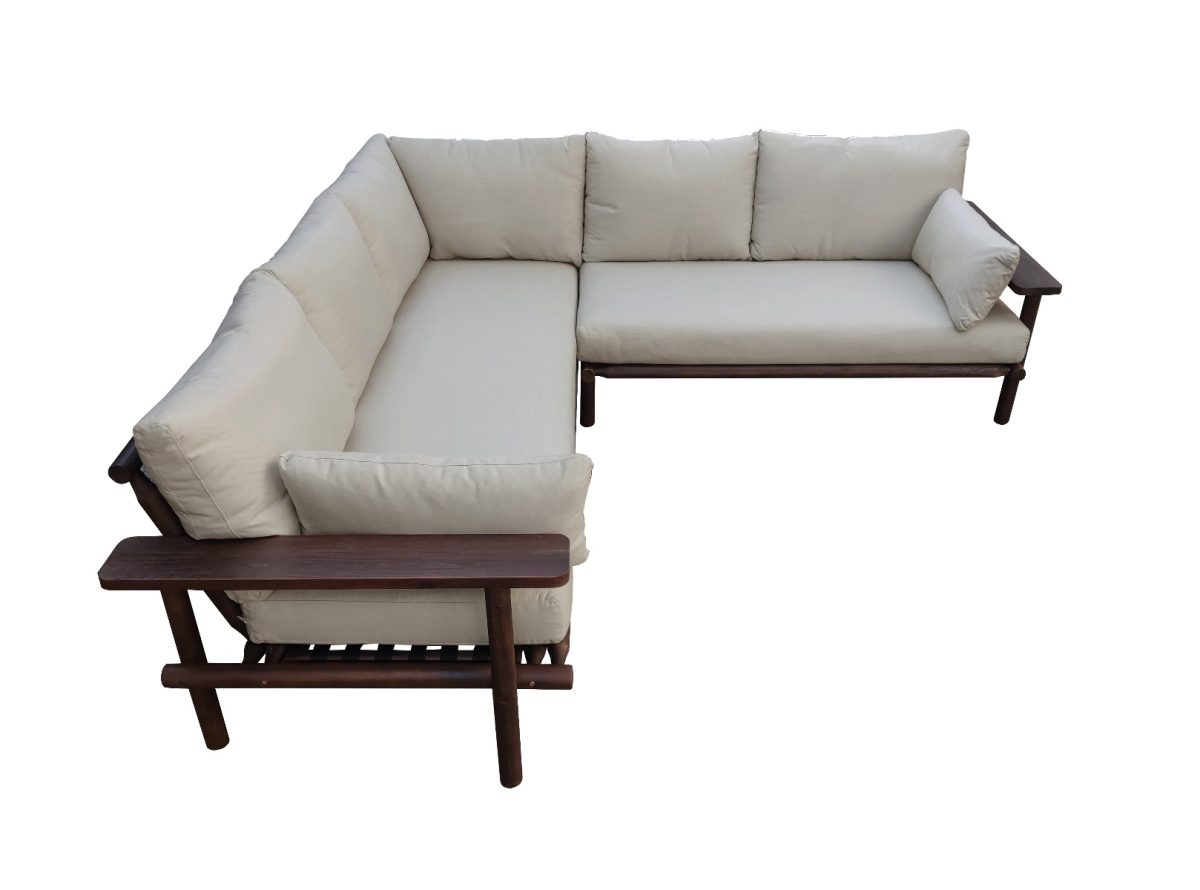 Zambra Lounge Hoekset - 3 stuks - Gevlochten Buitenkant Plat Off White - Afbeelding 3