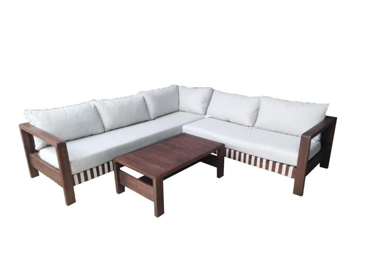 Zambra Lounge Hoekset - 3 stuks - Gevlochten Buitenkant Plat Off White - Afbeelding 7