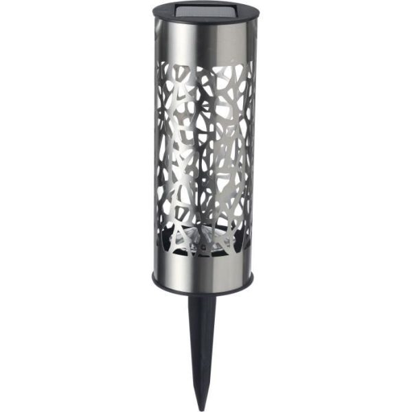 GALIX G4445 roestvrijstalen zonnetuinlamp - Te installeren of te planten - H28cm - Warm wit