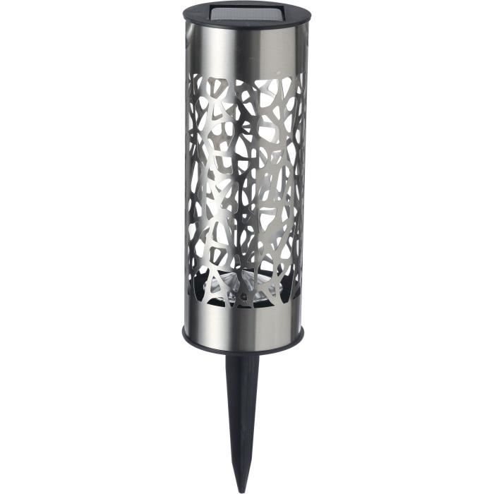 G4445-0.jpg GALIX G4445 roestvrijstalen zonnetuinlamp - Te installeren of te planten - H28cm - Warm wit - Afbeelding 1